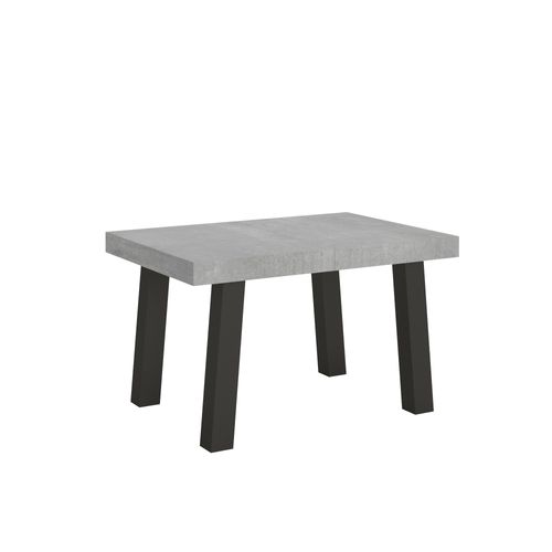 Table Extensible 90x140/244 Cm Bridge Gris Béton Cadre Anthracite