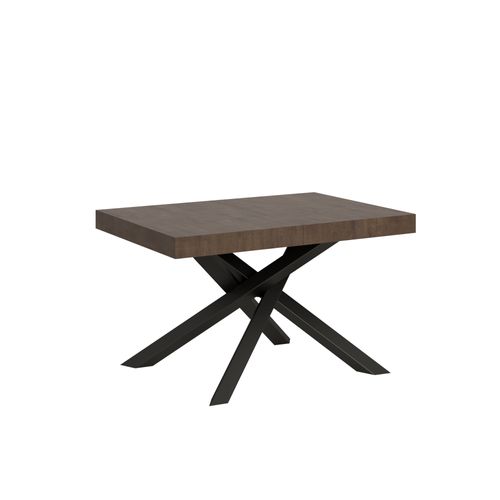 Table Extensible 90x140/244 Cm Volantis Noyer Cadre Anthracite