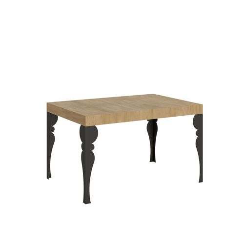 Table Extensible 90x120/224 Cm Paxon Chêne Nature Cadre Anthracite