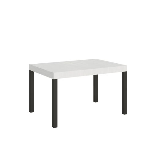 Table Extensible 90x140/244 Cm Everyday Frêne Blanc Cadre Anthracite