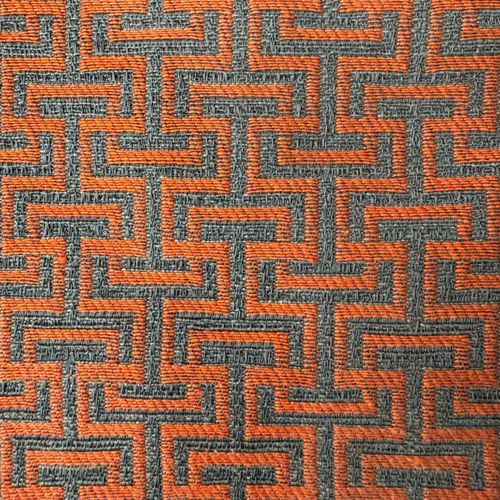 Lit 1 Place Et Demi Avec Sommier Rembourré 120x190 Tissu Labirinto 4 Orange Adele