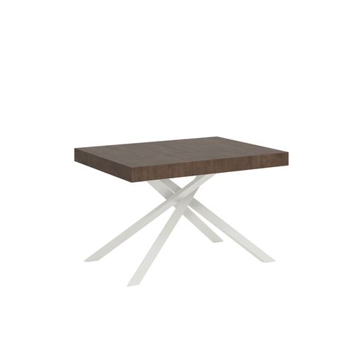 Table Extensible 90x130/234 Cm Karida Noyer Pieds Blancs