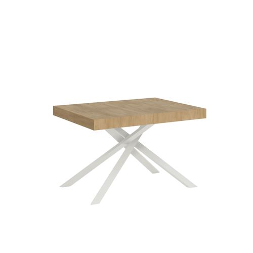 Table Extensible 90x130/234 Cm Karida Chêne Nature Pieds Blancs