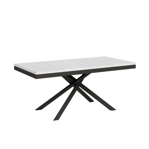 Table Extensible 90x180/284 Cm Karida Evolution Frêne Blanc Cadre Anthracite