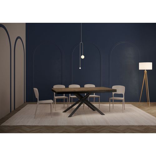 Table Extensible 90x180/284 Cm Karida Evolution Noyer Cadre Anthracite