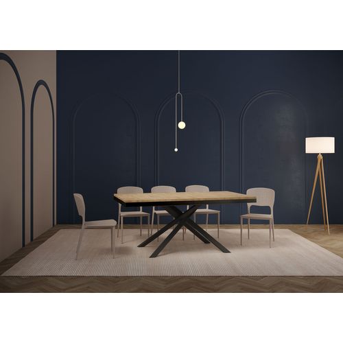 Table Extensible 90x180/284 Cm Karida Evolution Chêne Nature Cadre Anthracite