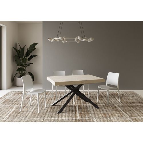 Table Extensible 90x120/224 Cm Karida Cachemire Pieds Anthracite