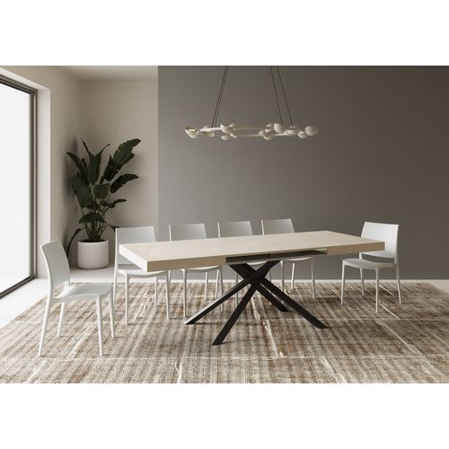 Table Extensible 90x120/224 Cm Karida Cachemire Pieds Anthracite