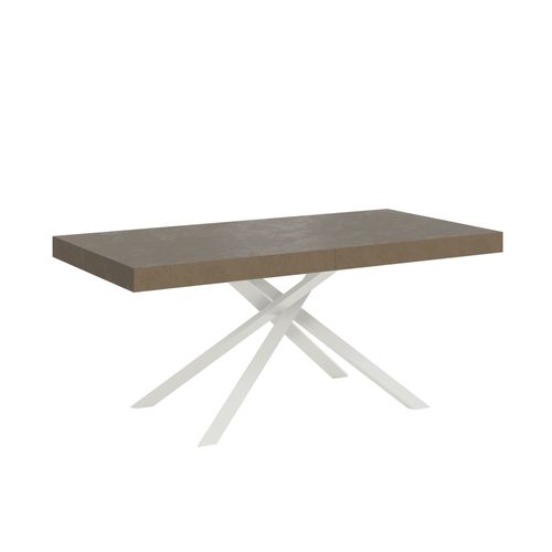Table Extensible 90x180/284 Cm Karida Taupe Pieds Blancs