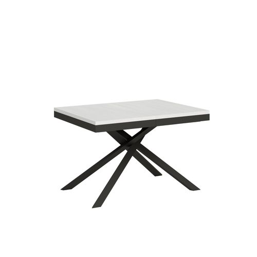 Table Extensible 90x120/380 Cm Karida Evolution Frêne Blanc Cadre Anthracite