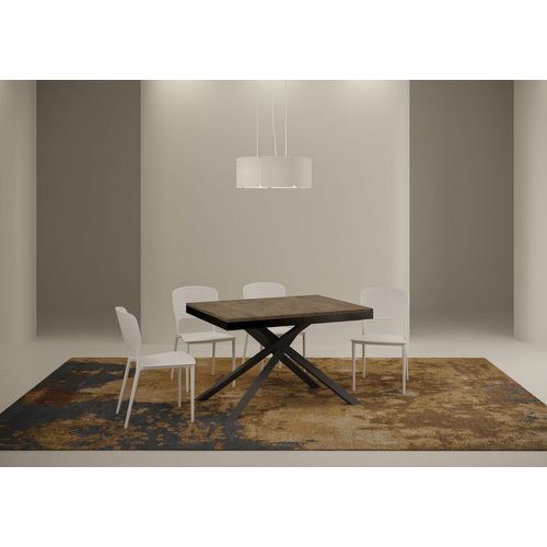 Table Extensible 90x120/380 Cm Karida Evolution Noyer Cadre Anthracite