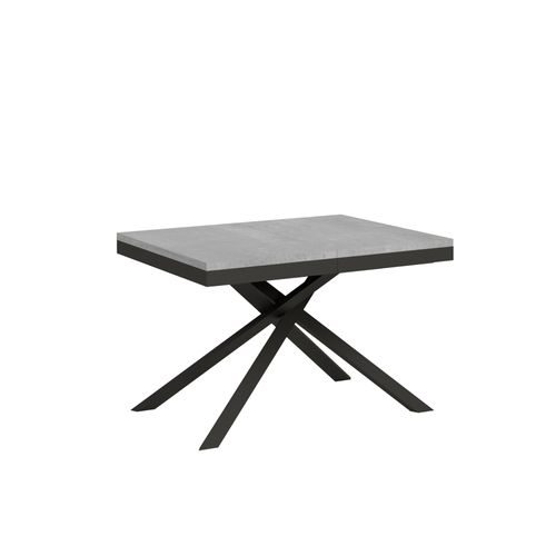 Table Extensible 90x120/380 Cm Karida Evolution Gris Béton Cadre Anthracite