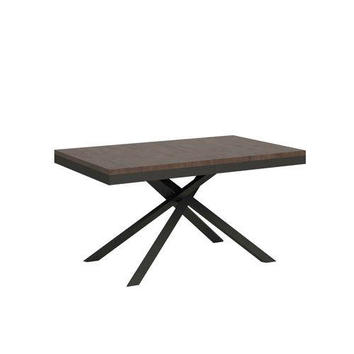 Table Extensible 90x160/420 Cm Karida Evolution Noyer Cadre Anthracite