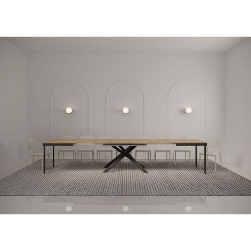 Table Extensible 90x160/420 Cm Karida Evolution Chêne Nature Cadre Anthracite
