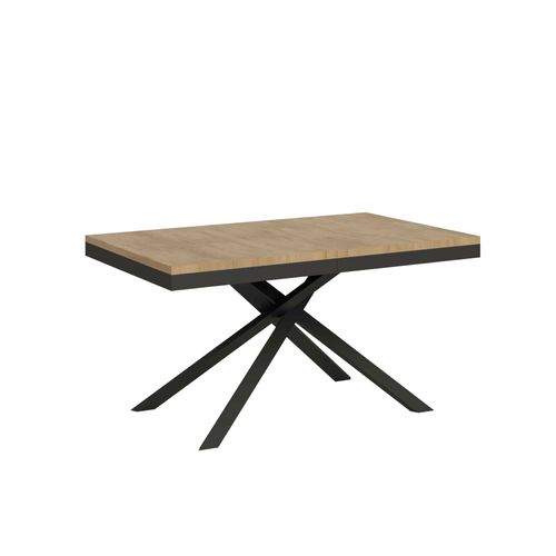 Table Extensible 90x160/420 Cm Karida Evolution Chêne Nature Cadre Anthracite