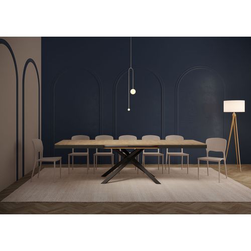 Table Extensible 90x180/440 Cm Karida Evolution Chêne Nature Cadre Anthracite