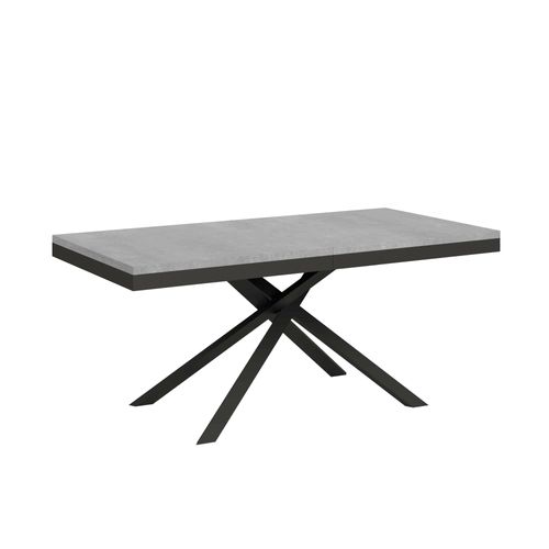 Table Extensible 90x180/440 Cm Karida Evolution Gris Béton Cadre Anthracite