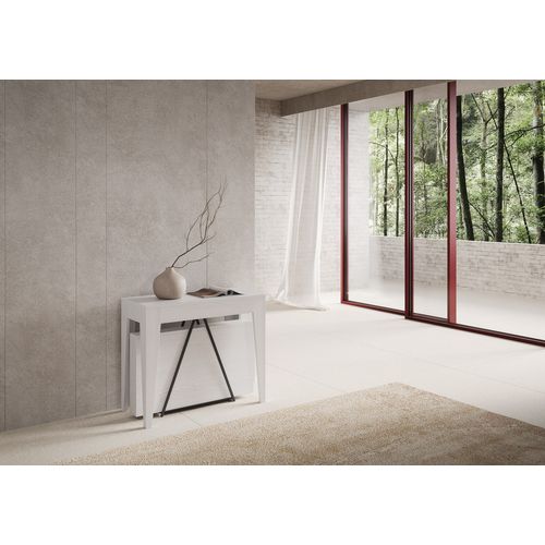 Console Extensible 90x42/198 Cm Zima Small Frêne Blanc