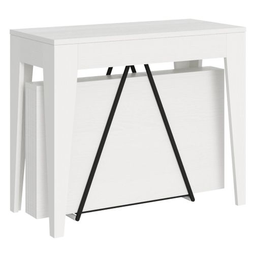 Console Extensible 90x42/198 Cm Zima Small Frêne Blanc