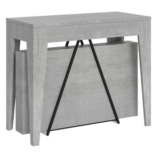 Console Extensible 90x42/302 Cm Zima Gris Béton
