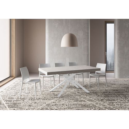 Table Extensible 90x200/460cm Karida Cachemire Pieds Blancs