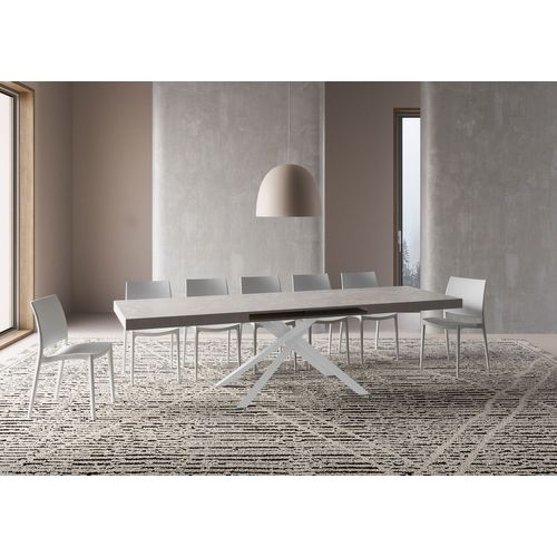 Table Extensible 90x200/460cm Karida Cachemire Pieds Blancs