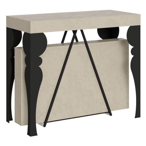 Console Extensible 90x40/300 Cm Riza Cachemire Cadre Anthracite