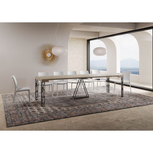 Console Extensible 90x40/300 Cm Kerpa Cachemire Cadre Anthracite