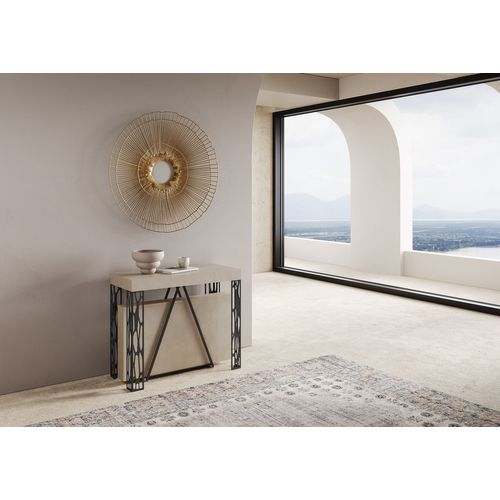 Console Extensible 90x40/300 Cm Kerpa Cachemire Cadre Anthracite