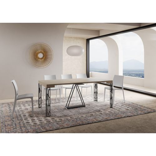 Console Extensible 90x40/300 Cm Kerpa Cachemire Cadre Anthracite