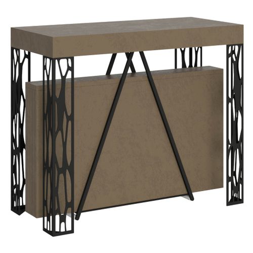 Console Extensible 90x40/300 Cm Kerpa Taupe Cadre Anthracite