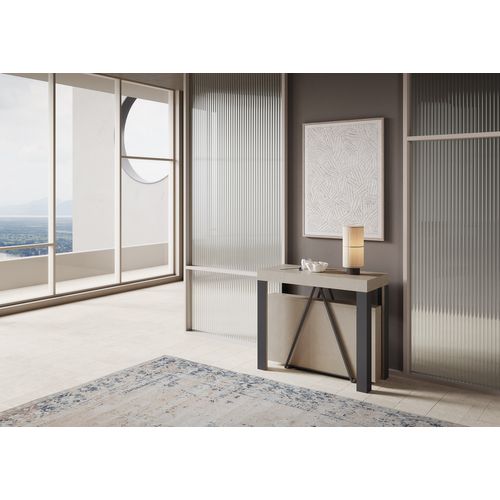 Console Extensible 90x40/196 Cm Tarax Small Cachemire Cadre Anthracite