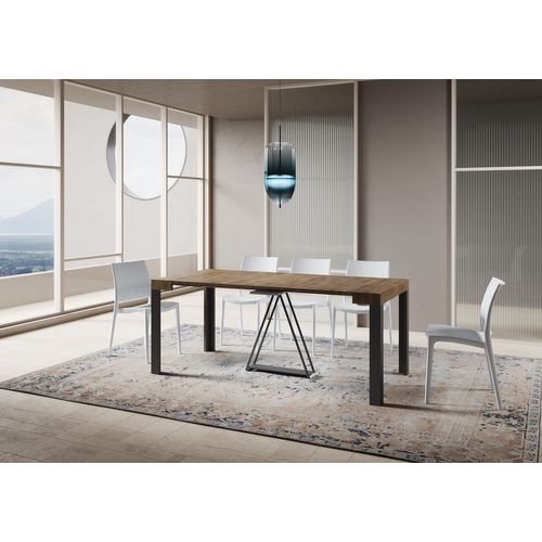 Console Extensible 90x40/300 Cm Tarax Noyer Cadre Anthracite