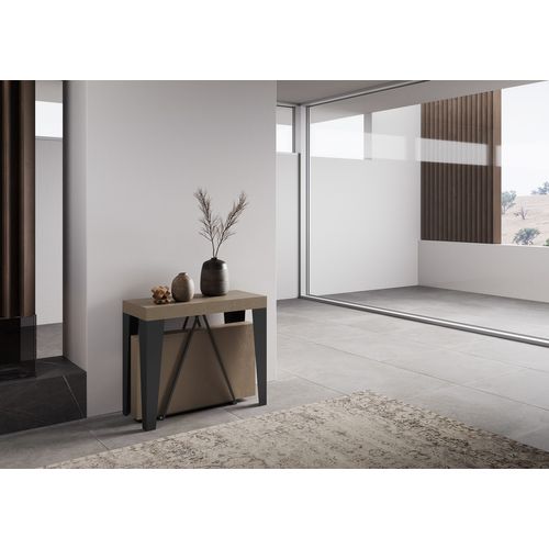 Console Extensible 90x40/300 Cm Algo Taupe Cadre Anthracite