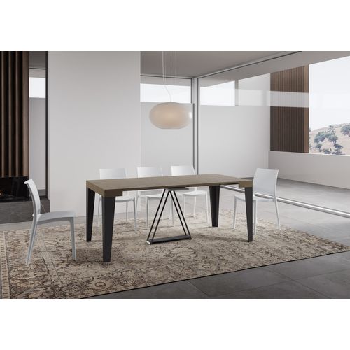 Console Extensible 90x40/300 Cm Algo Taupe Cadre Anthracite