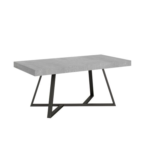 Table Extensible 90x200/460 Cm Booster Gris Béton Pieds Anthracite