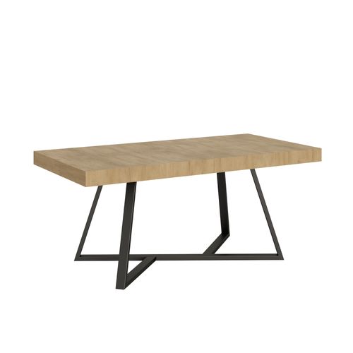 Table Extensible 90x200/304 Cm Booster Chêne Nature Pieds Anthracite