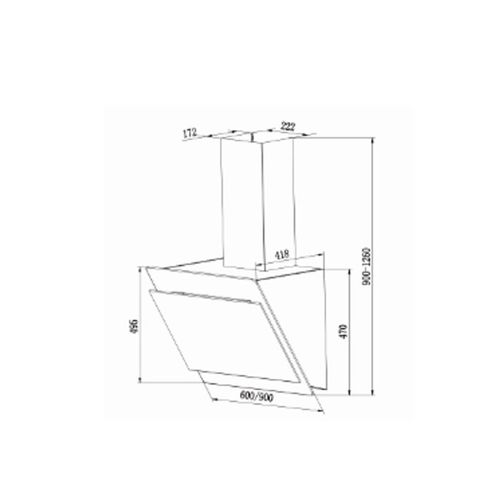 Hotte Décorative Murale 90 cm Noir - Rdg9dck3b