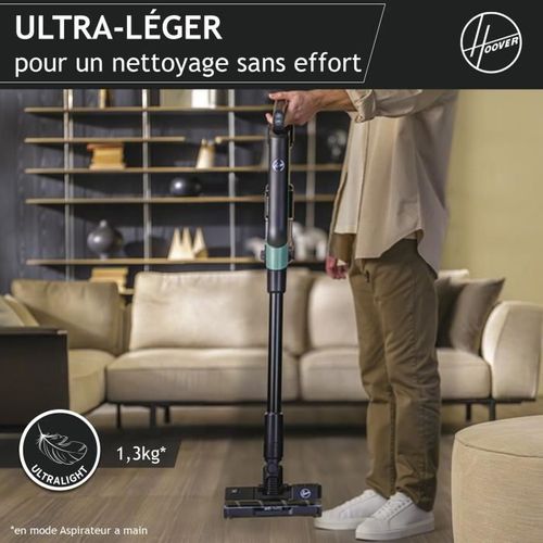 Aspirateur Balai Sans Fil - Hf201p - Ultra-léger, Puissant 50aw, Turbobrosse Spécial Animaux, Tech