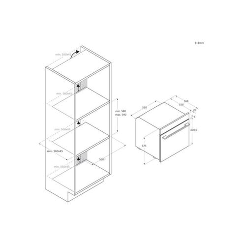 Four Intégrable 78l 60cm Pyrolyse Inox/noir - Ca6n5b3eytx