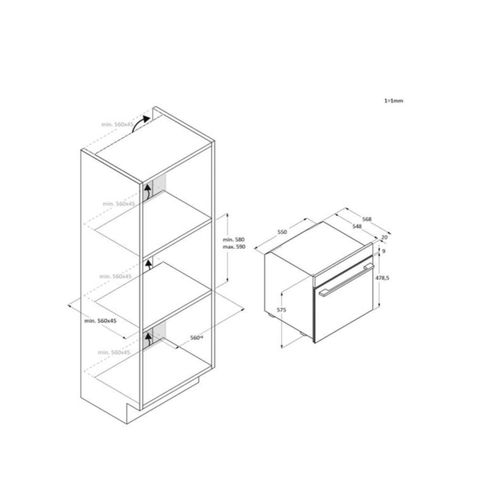 Four Intégrable 78l 60cm Pyrolyse Inox/noir - Ro6h3b3ytx