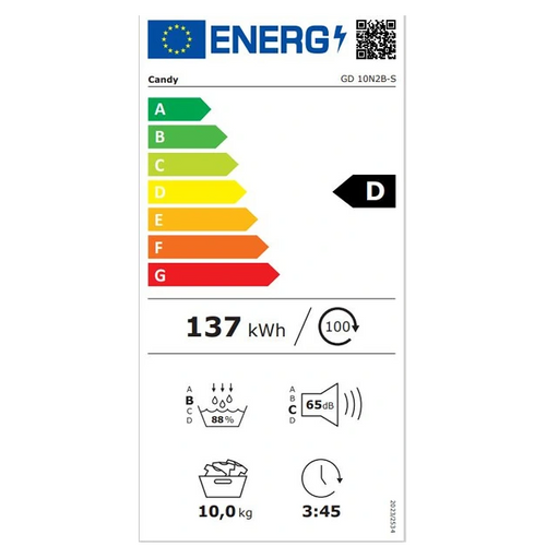 Sèche-Linge Hublot Pompe à Chaleur 10 Kg 60 Cm Blanc - GD 10N2B-S