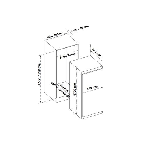 Réfrigérateur 1 porte encastrable 294l - Ari290tu