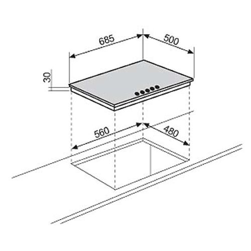 Plaque Gaz Encastrable P5gfxv Noir, Acier Inoxydable Gaz 5 Foyers