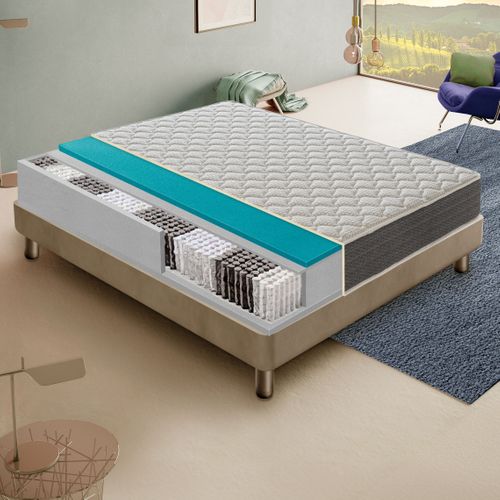 Matelas Ressorts Ensachés 160x200 Cm Alba Accueil Mémoire De Forme Epaisseur 30 Cm