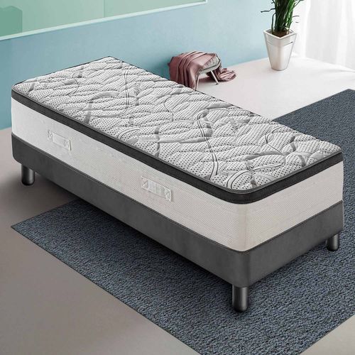 Matelas Mousse 70x190 Cm Deluxe - Epaisseur 15 Cm - Réversible - Côté Été/hiver