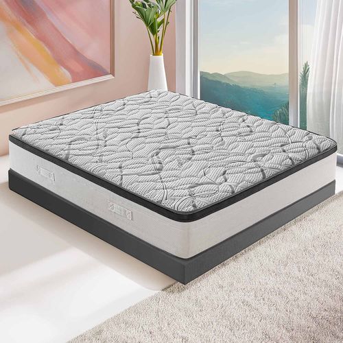 Matelas Mousse  180x200 Cm Deluxe - Epaisseur 15 Cm - Réversible - Côté Été/hiver
