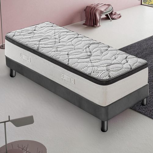 Matelas Mousse  80x190 Cm Deluxe - Epaisseur 20 Cm - Réversible - Côté Été/hiver