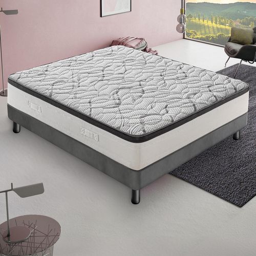 Matelas Mousse 160x200 Cm Deluxe - Epaisseur 20 Cm - Réversible - Côté Été/hiver