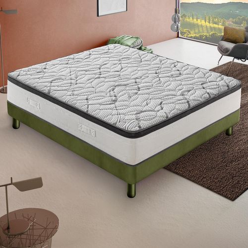 Matelas Mousse  160x200 Cm Deluxe - Epaisseur 25 Cm - Réversible - Côté Été/hiver